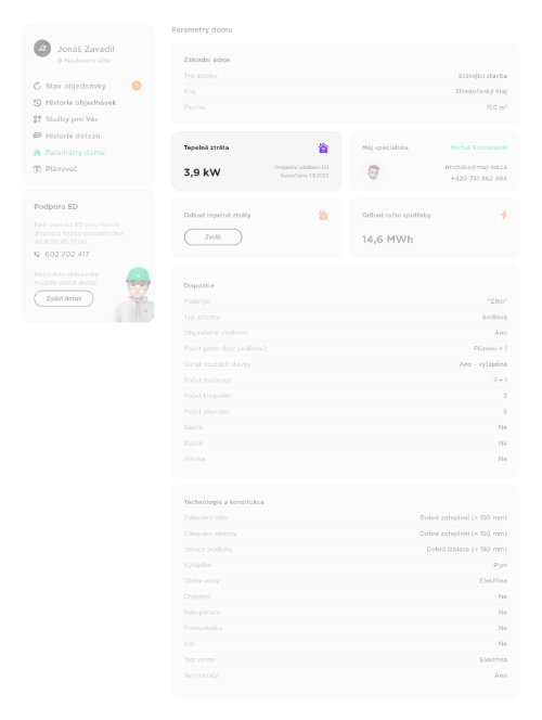 Náhled výpočtu tepelné ztráty